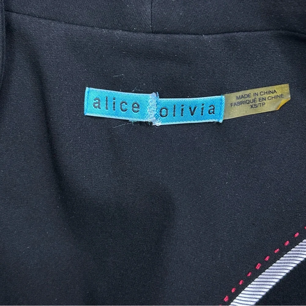 Alice + Olivia Black Cropped Blazer XS Modern Minimalist Art Deco Event Jacket - Picture 14 of 14